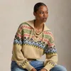 Ralph Lauren Fair Isle Lace-up Sweater In Multi