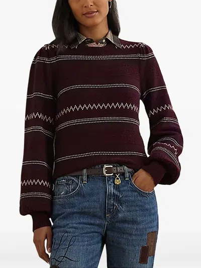 Ralph Lauren Fair Isle Striped Sweater In Multi