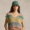 Ralph Lauren Fair Isle Sweater Vest In Tan Multi