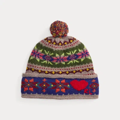 Ralph Lauren Fair Isle Wool-blend Pom-pom Beanie In Multi