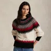 Ralph Lauren Fair Isle Wool-cashmere Sweater In Black
