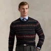 Ralph Lauren Fair Isle Wool Sweater In Black