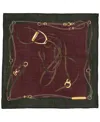 Ralph Lauren Fall Equestrian Square Scarf In Burgundy