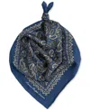 Ralph Lauren Fall Paisley Silk Bandana Scarf In Blue