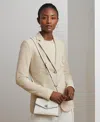 Ralph Lauren Farrah Crosshatch Leather Satchel In Soft White