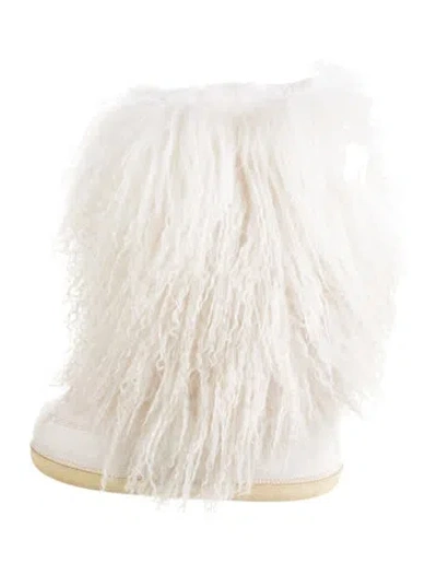 Pre-owned Ralph Lauren Faux Fur Boots In Neutrals