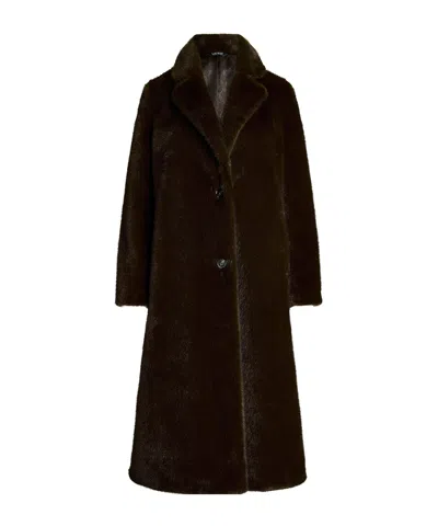 Ralph Lauren Faux Fur Coat In Black