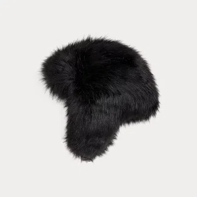 Ralph Lauren Faux-fur Earflap Hat In Black