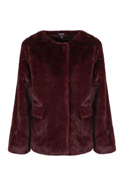 Ralph Lauren Faux Fur Jacket In Brown