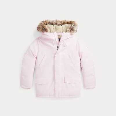 Polo Ralph Lauren Kids' Faux-fur-trim Down Parka In Pink