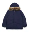 Ralph Lauren Faux Fur-trim Parka In Blue