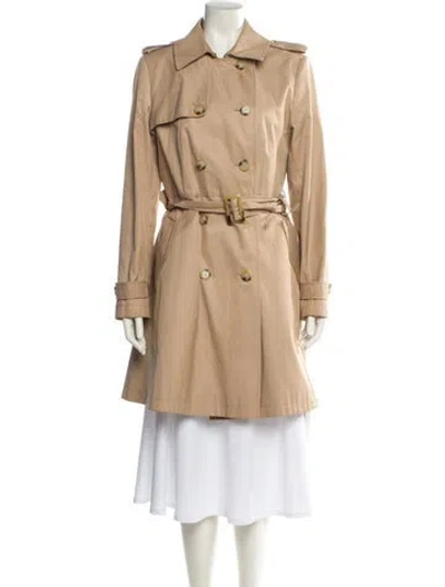 Pre-owned Ralph Lauren Faux Leather Trench Coat In Neutral