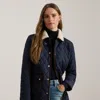 Ralph Lauren Faux-shearling-trim Quilted Jacket In Blue
