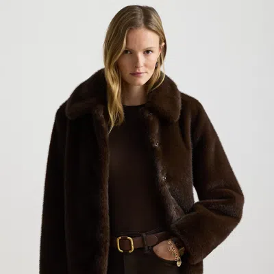 Ralph Lauren Faux-fur Coat In Circuit Brown