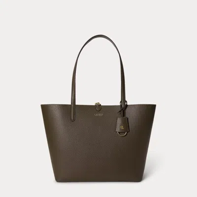 Ralph Lauren Faux-leather Large Reversible Tote Bag In Botanic Green/sage Green In Brown