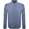 Ralph Lauren Featherweight Mesh Shirt Blue In Blue
