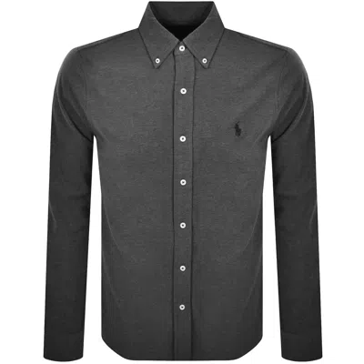 Ralph Lauren Featherweight Mesh Shirt Grey In Gray