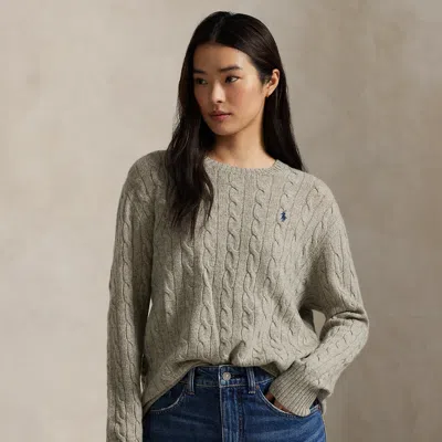 Ralph Lauren Featherweight Wool-cashmere Sweater In Gray