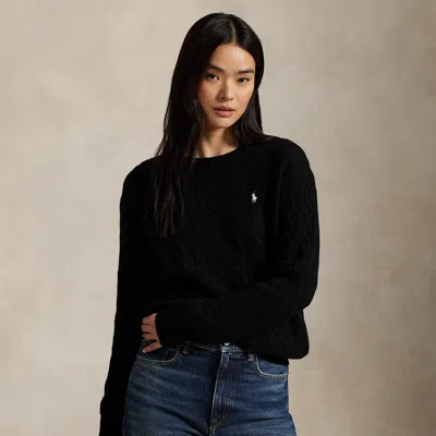 Ralph Lauren Featherweight Wool-cashmere Sweater In Black