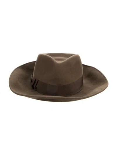 Pre-owned Ralph Lauren Felt Fedora Hat In Brown