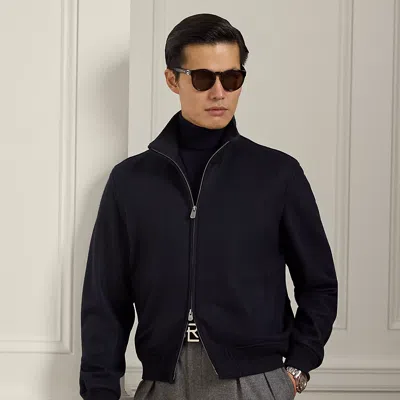 Ralph Lauren Felton Cashmere-blend Bomber Jacket In Blue