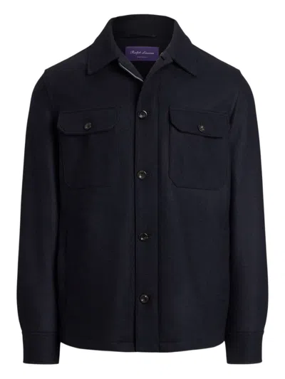 Ralph Lauren Felton Cashmere-blend Shirt Jacket In Classic Chairman Navy In Blue