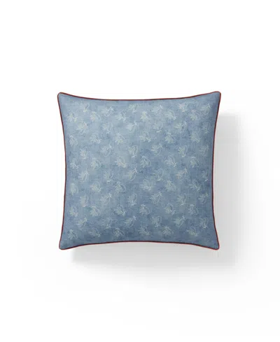 Ralph Lauren Fenwick Floral Cotton Decorative Pillow, 18" X 18" In Blue