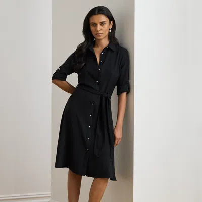 Ralph Lauren Fit-and-flare Shirtdress In Polo Black