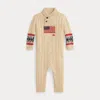 Ralph Lauren Flag Cable-knit Cotton-wool Coverall In Multi
