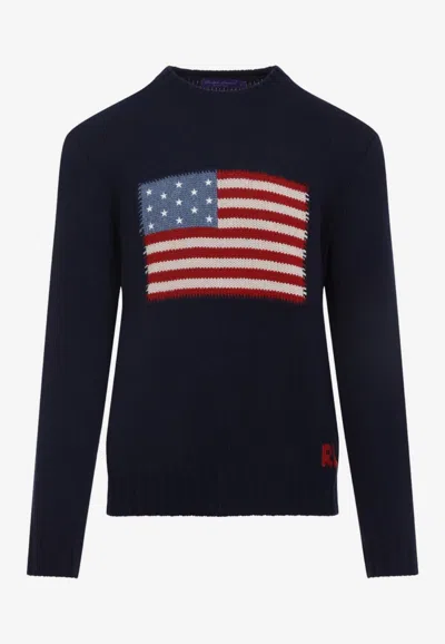 RALPH LAUREN FLAG CASHMERE KNIT SWEATER
