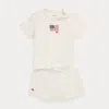Ralph Lauren Flag Cotton Jersey Tee & Terry Short Set
