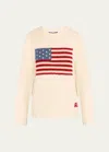 Polo Ralph Lauren Flag Cashmere Crewneck Sweater In Lux Cream W/ Flag