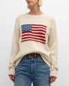 Polo Ralph Lauren Flag Cashmere Crewneck Sweater In Lux Cream