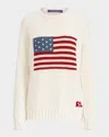 Ralph Lauren Flag Crewneck Sweater In Multi