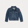 Polo Ralph Lauren Kids' Flag Denim Trucker Jacket In Blue