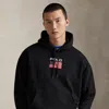 Ralph Lauren Flag Fleece Hoodie In Black