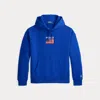 Ralph Lauren Flag Fleece Hoodie In Blue