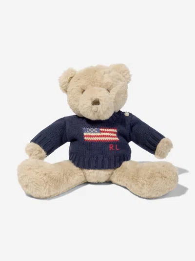 Ralph Lauren Flag Jumper Polo Bear Soft Toy In Neutral