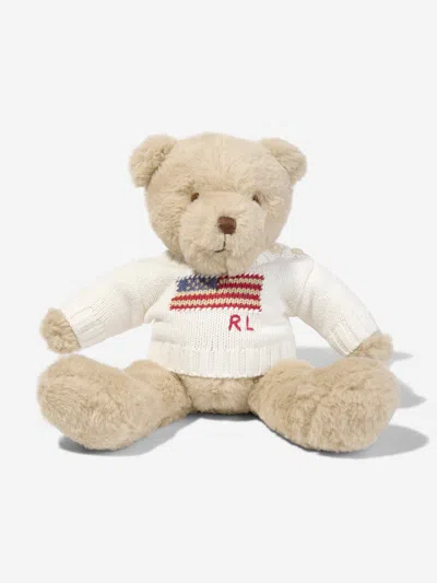 Ralph Lauren Flag Jumper Polo Bear Soft Toy In Neutral