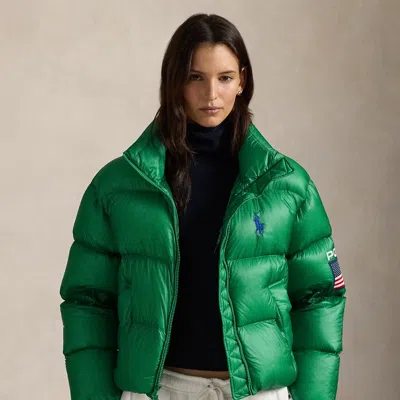 Ralph Lauren Flag Mid-weight Down Puffer Jacket In Multi