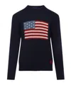 Ralph Lauren Flag Cashmere Knit Sweater In Black