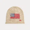 Ralph Lauren Flag Wool-blend Beanie In Neutral