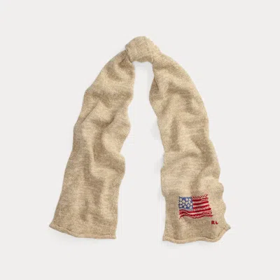 Ralph Lauren Flag Wool-blend Scarf In Neutral