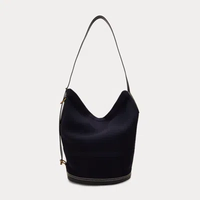 Polo Ralph Lauren Flannel Bellport Sling Bucket Bag In Navy