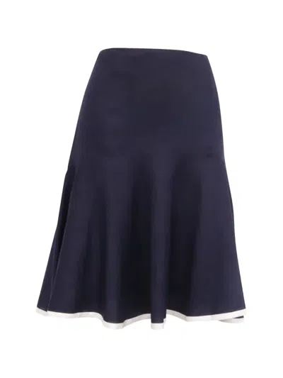 Pre-owned Ralph Lauren Flared Mini Skirt In Blue