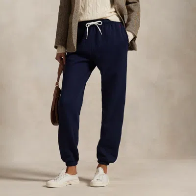 Polo Ralph Lauren Fleece Athletic Pant In Cruise Navy In Blue