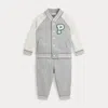 Ralph Lauren Fleece Baseball Jacket & Joggers Set In Multi