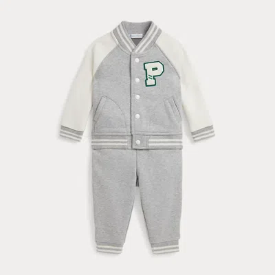 RALPH LAUREN RALPH LAUREN FLEECE BASEBALL JACKET & JOGGER PANT SET