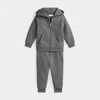 Ralph Lauren Magic Fleece Hoodie & Joggers Set In Gray