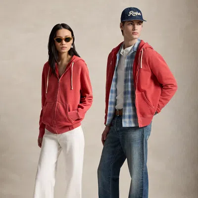 Polo Ralph Lauren Fleece Full-zip Hoodie In Sunrise Red